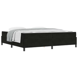 vidaXL Cadre de lit avec matelas Noir 200 x 200 cm tissu