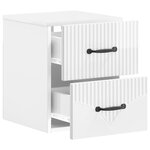 vidaXL Cabinet de chevet mural Blanc brillant 34 5 x 33 x 40 cm