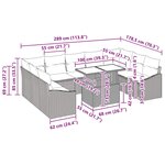 vidaXL Canapés de Jardin 10 pièces avec coussins gris en rotin synthétique
