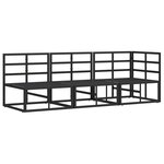 vidaXL Mobilier de jardin avec coussin 3 Pièces Noir Aluminium