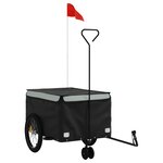 vidaXL Remorque de vélo noir et gris 45 kg fer