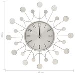 325165 vidaxl wall clock silver 40 cm metal
