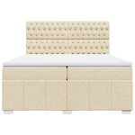 vidaXL Sommier à lattes de lit avec matelas Crème 200x200 cm Tissu
