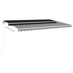 vidaXL Auvent automatique capteur de vent et LED 500x350 cm Anthracite
