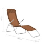 vidaXL Chaises longues pliables lot de 2 Textilène Taupe