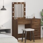 Coiffeuse vidaXL avec lumières LED Chêne Marron 50x41x135 cm
