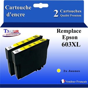 2x Cartouches Compatibles  avec Epson 603 603XL pour Epson Expression Home XP-2100  XP-2105  XP-2150  XP-2155  XP-3100  XP-3105  XP-3150  XP-3155  XP-4100  XP-4105  XP-4150  XP-4155 Jaune