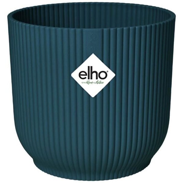 Pot de fleurs rond plastique bleu foncé Ø 22