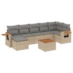 vidaXL Salon de jardin avec coussins 8 Pièces beige résine tressée