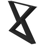 vidaXL Pieds de table basse 2 pièces Noir 70 x (42-43 3) cm Acier