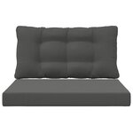 vidaXL Coussin de canapé d'extérieur 2 Pièces Anthracite Polyester