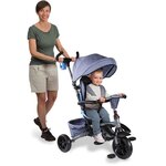 MONDO Tricycle évolutif convertible et pliable avec siege rotatif - On & Go Moovi Explore - Bleu - 12 mois et plus