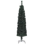 vidaXL Arbre de Noël artificiel mince et support 210 cm fibre optique