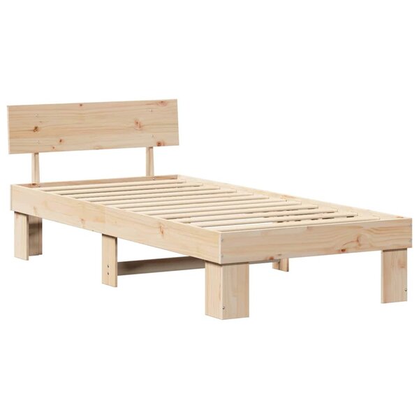 vidaXL Cadre de lit Marron 75 x 190 cm Bois massif en pin