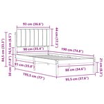 vidaXL Cadre de lit avec tête de lit rembourrée Taupe 90 x 190 cm