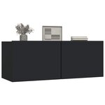 vidaXL Meubles TV 2 Pièces Noir 80x30x30 cm Bois d'ingénierie