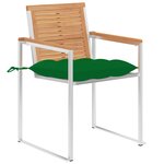 vidaXL Chaises de jardin avec coussins lot de 2 Teck solide et acier
