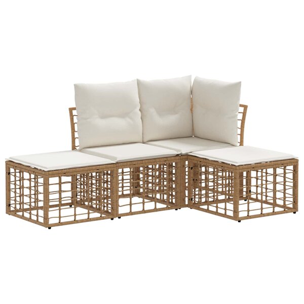 vidaXL Ensemble de canapés d'extérieur Naturel Polyester
