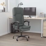 vidaXL Fauteuil de massage inclinable de bureau gris foncé tissu