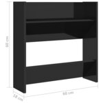 Vidaxl armoire à chaussure murales noir brillant 60x18x60 cm aggloméré