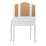 vidaXL Ensemble de coiffeuse avec tabouret Blanc 80x69x141cm Paulownia