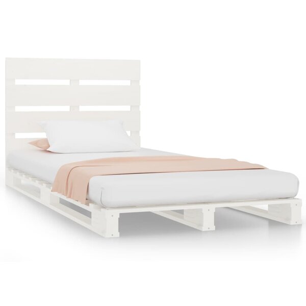 vidaXL Cadre de lit blanc 100x200 cm bois de pin massif