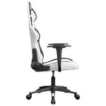vidaXL Chaise de jeu Blanc et noir Similicuir