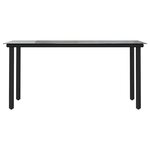 vidaXL Ensemble à manger de jardin coussins 7Pièces noir poly rotin verre