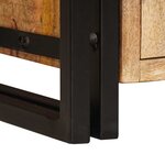 vidaXL Bibliothèque avec portes Bois de mangue massif brut et métal