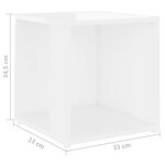 vidaXL Table d'appoint Blanc brillant 33x33x34 5 cm Aggloméré