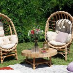 Fauteuil de jardin en osier NIKA beige