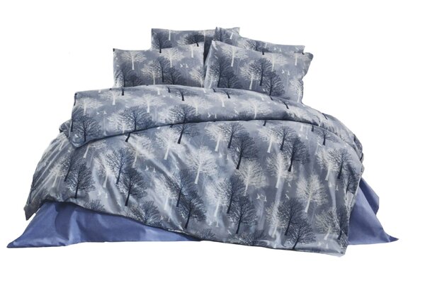Parure de lit bleue TREE 260 x 240 cm