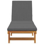 vidaXL Transat 1-personne Marron 63 x 199 x 85cm Bois d'acacia massif