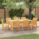 vidaXL Ensemble de salle à manger pour jardin 9 Pièces Marron