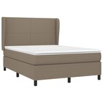 vidaXL Sommier à lattes de lit avec matelas Taupe 140x190 cm Tissu