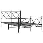 vidaXL Cadre de lit métal sans matelas avec pied de lit noir 120x190cm