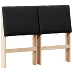 vidaXL Tête de lit capitonnée Noir 120 cm Pin massif