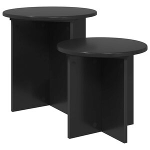 vidaXL Ensemble de tables d'appoint 2 Pièces Chêne noir Bois d’ingénierie