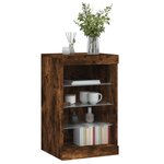 vidaXL Buffet avec lumières LED chêne fumé 41x37x67 cm