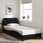 vidaXL Cadre de lit avec LED sans matelas Hvar noir 90x200 cm tissu
