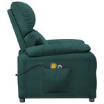 vidaXL Fauteuil électrique de massage Vert foncé Tissu
