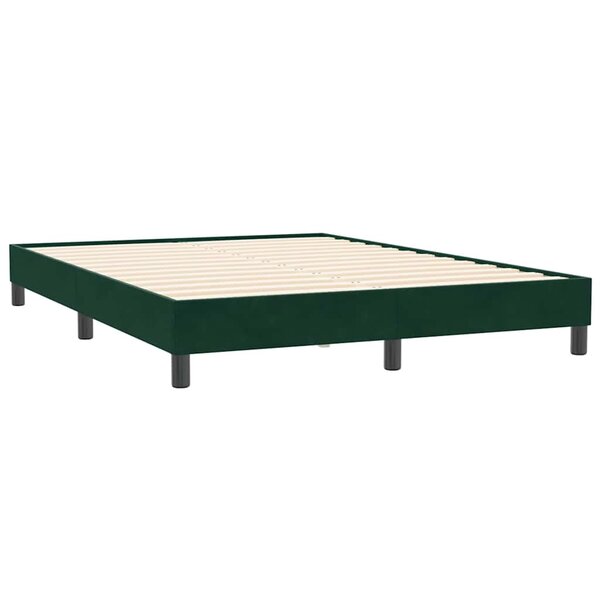 vidaXL Cadre de lit sans matelas vert foncé 140x210 cm velours