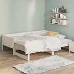 vidaXL Lit coulissant sans matelas blanc 2x(80x200)cm