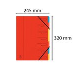 Trieur Agrafé Avec Élastiques 7 Compartiments - Rouge - X 12 - Exacompta