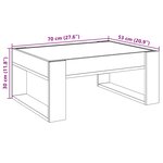 vidaXL Table basse avec LED infini gris béton 70x53x30 cm