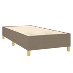vidaXL Sommier à lattes de lit matelas et LED Taupe 90x190 cm Tissu