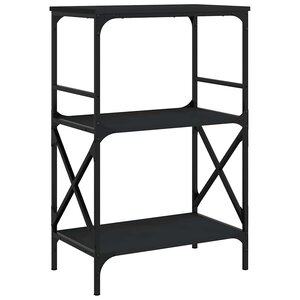 vidaXL Bibliothèque à 3 niveaux noir 59x35x90 5 cm bois d'ingénierie