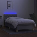 vidaXL Sommier à lattes de lit matelas LED Gris clair 100x200 cm Tissu