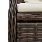 vidaXL Ensemble à manger de jardin 3 Pièces et coussins marron poly rotin