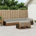 vidaXL Ensemble de canapés d'extérieur 8 Pièces Naturel et gris clair